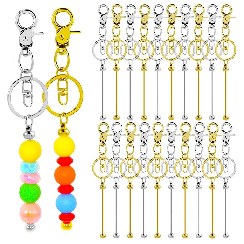 3155 60 Pcs Beadable Keychains Bulk Kit – DIY Keychain Making Supplies